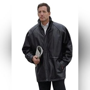 Reed Men's 34'' Genuine Leather Raglan Coat Msrp … - image 1